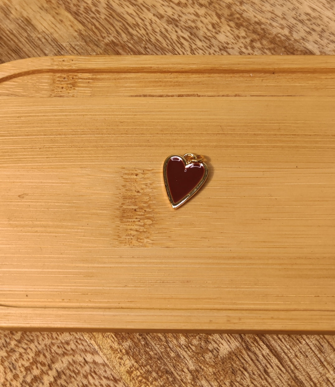 Charm Coeur Doré et Marron 1,5cm - Rêve de Rose