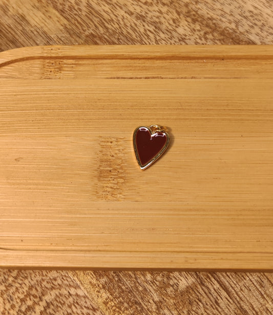 Charm Coeur Doré et Marron 1,5cm - Rêve de Rose