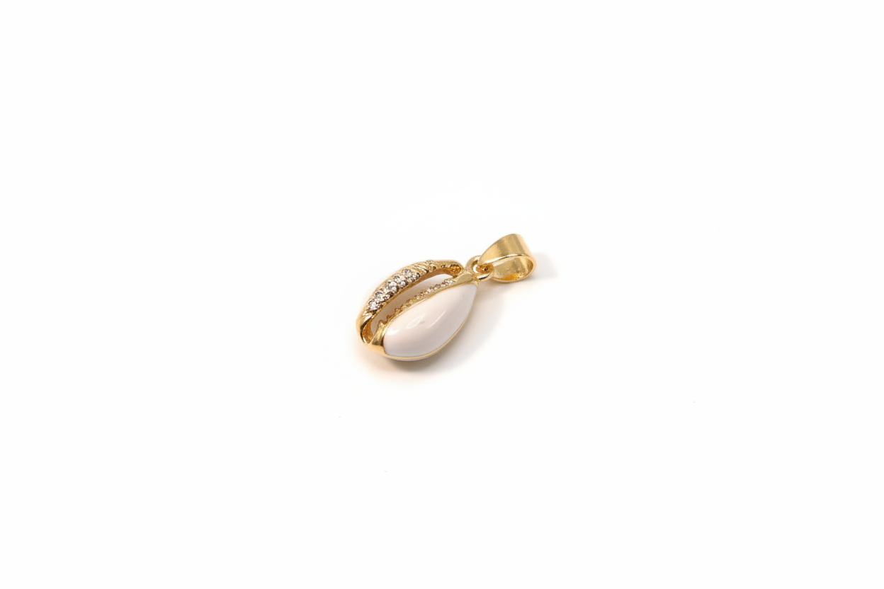 Charm Grain de Café Doré et Blanc 1,5cm