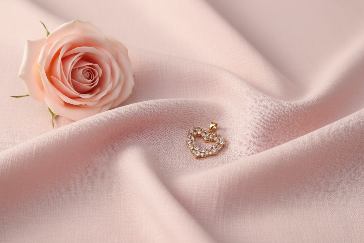 Charm Coeur Scintillant - Rêve de Rose