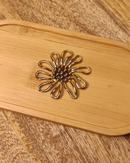 Charm Grosse Fleur 5 cm au Coeur Marron - Rêve de Rose