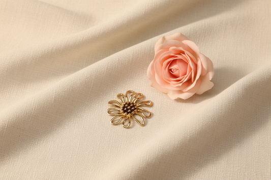Charm Grosse Fleur 5 cm au Coeur Marron - Rêve de Rose
