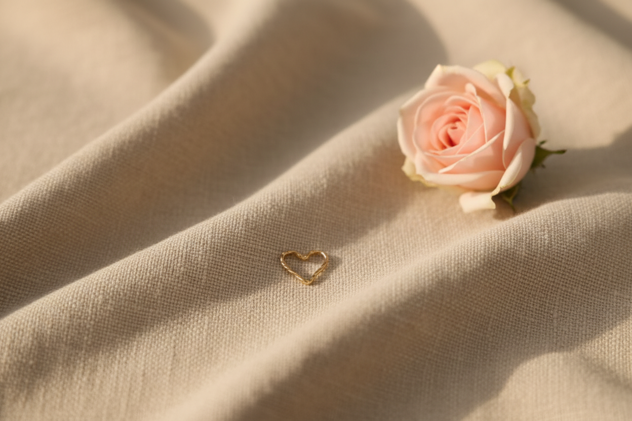 Charm Connecteur Coeur Martelé Doré - Rêve de Rose