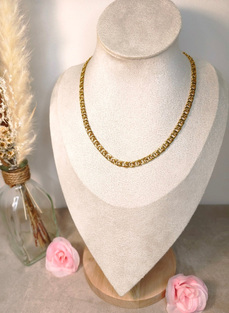 Collier Chaîne Acier Inoxydable Doré Personnalisable - Rêve de Rose
