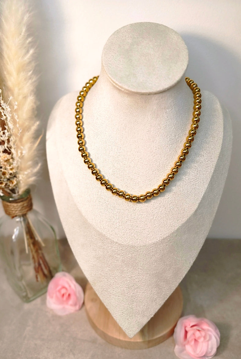 Collier Perles Dorées Acier Inoxydable Personnalisable - Rêve de Rose