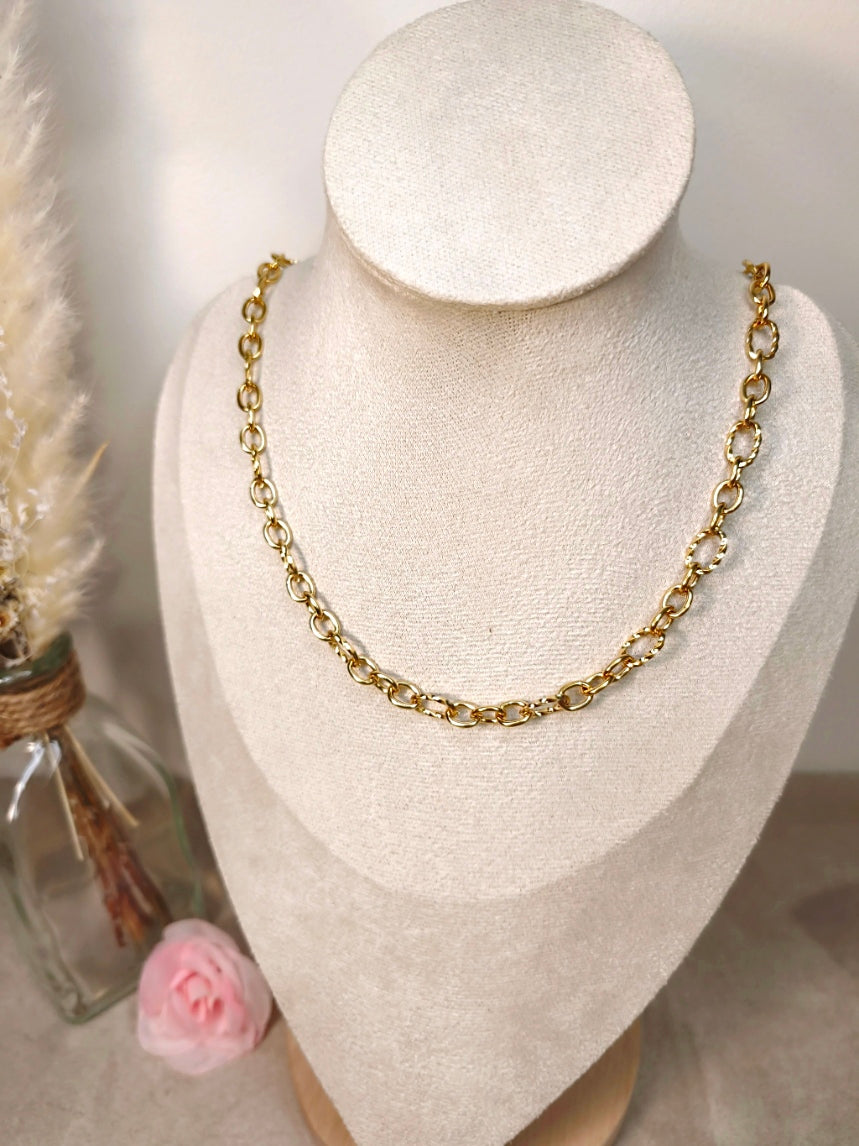 Collier Maillons Travaillés Personnalisable - Rêve de Rose
