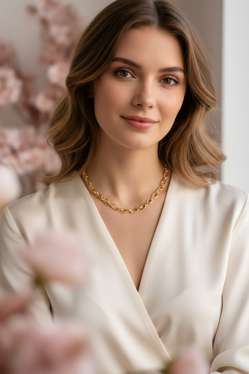 Collier Maillons Travaillés Personnalisable - Rêve de Rose