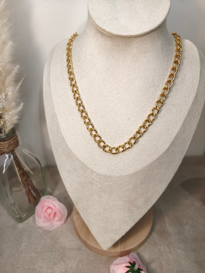 Collier Chaîne Maillons Dorés Larges - Rêve de Rose