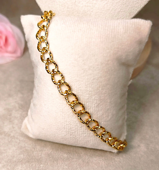 Bracelet Chaîne Maillons Dorés Larges - Rêve de Rose