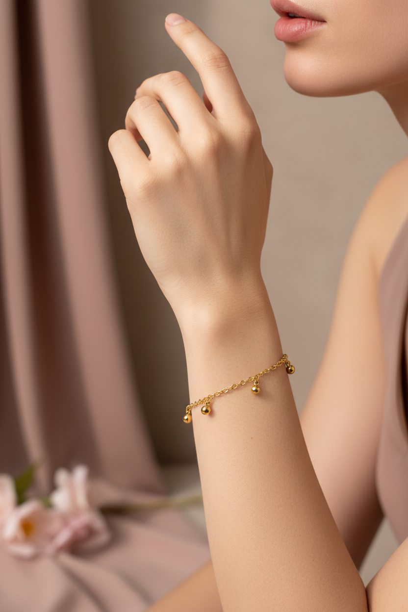 Bracelet Chaîne Fine Personnalisable Petits Charms - Rêve de Rose