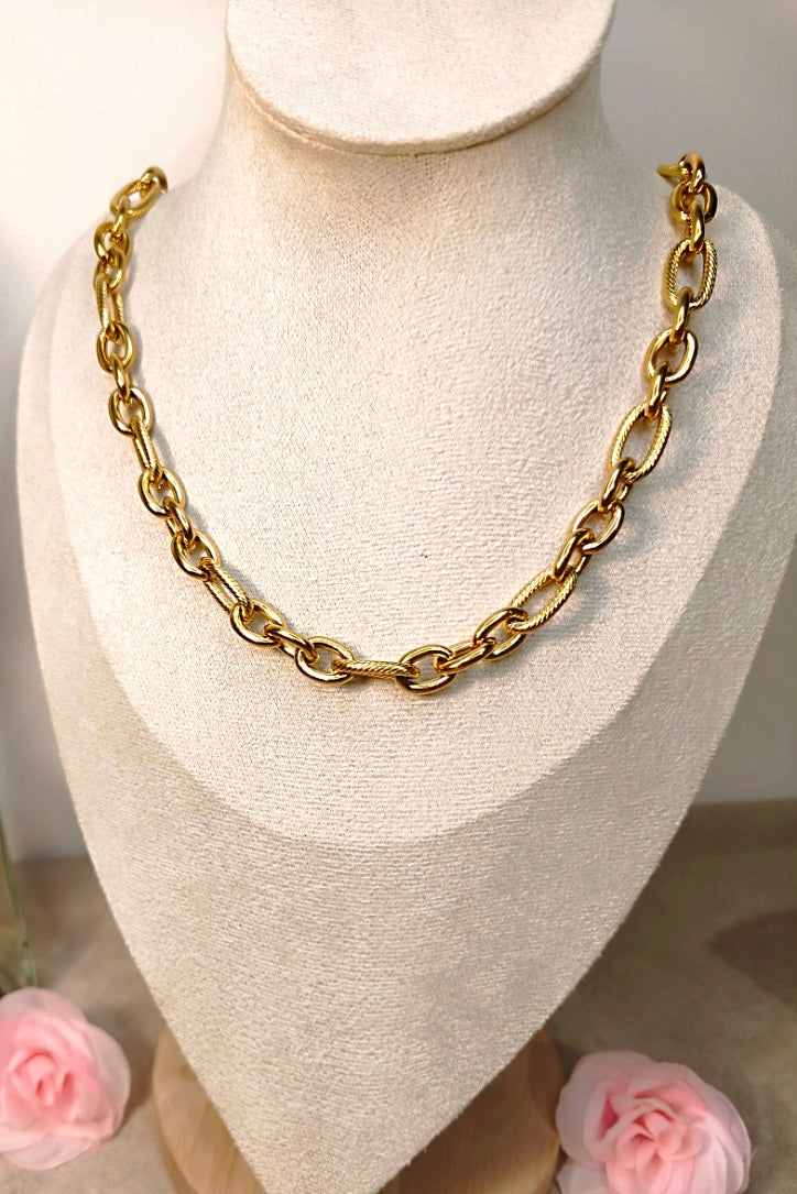 Collier Chaîne Maillons Ovales Dorés Personnalisable - Rêve de Rose