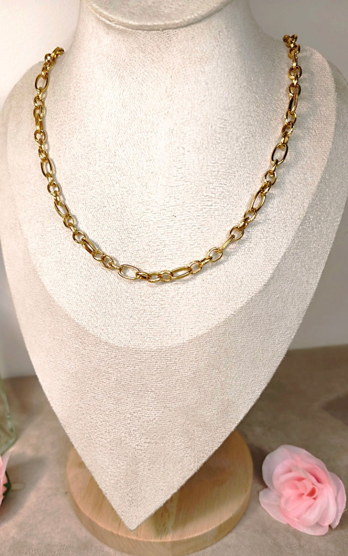 Collier Chaîne Maillons Ovales Dorés Personnalisable -