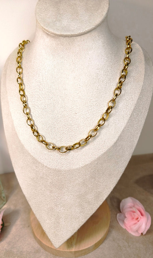 Collier Chaîne Maillons Ronds Dorés Personnalisable - Rêve de Rose