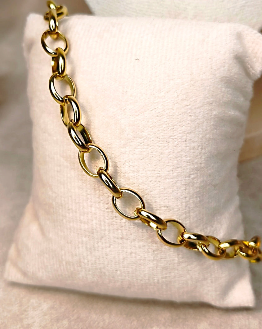 Bracelet Chaîne Maillons Ronds Dorés Personnalisable - Rêve de Rose