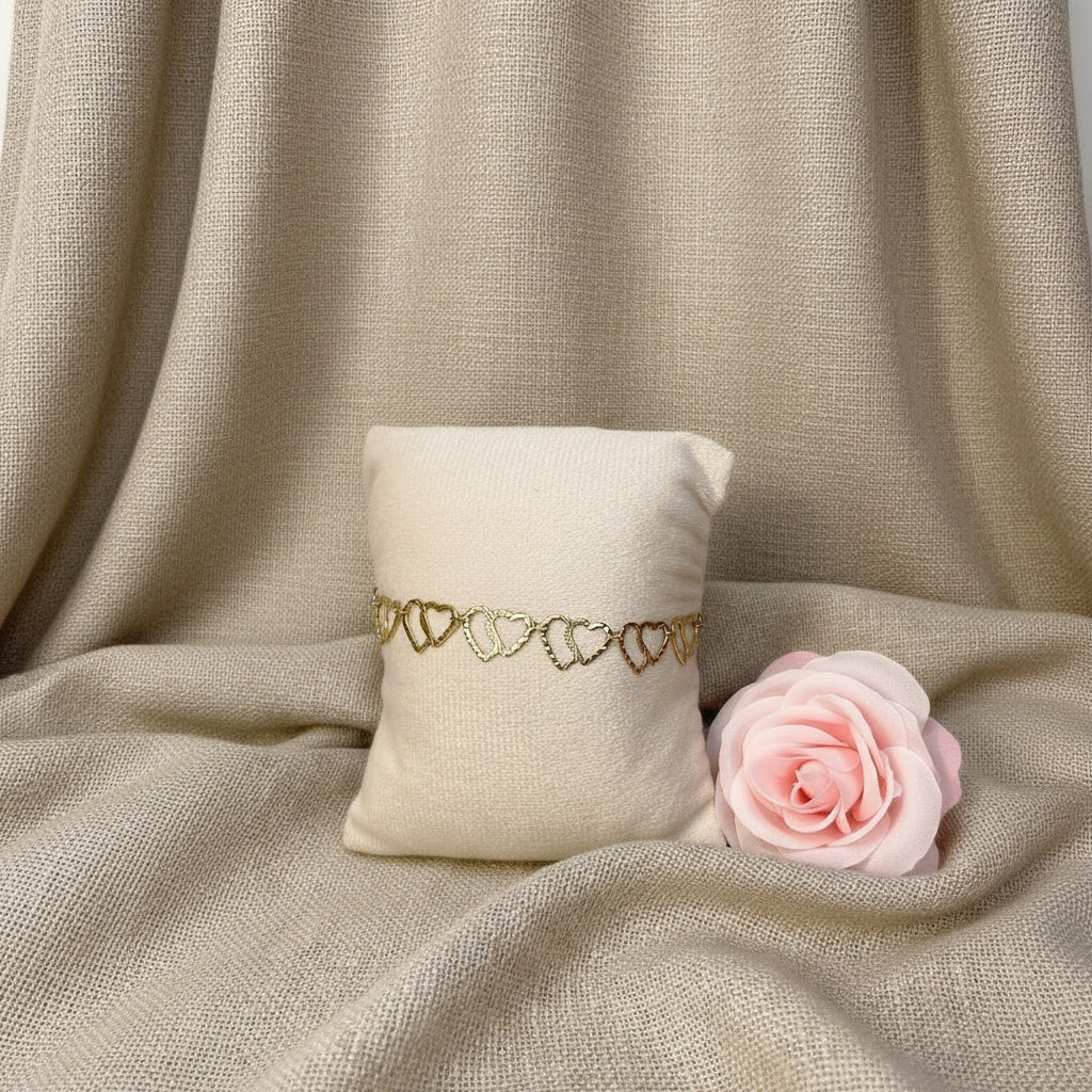Bracelet doré cœurs entrelacés - Rêve de Rose
