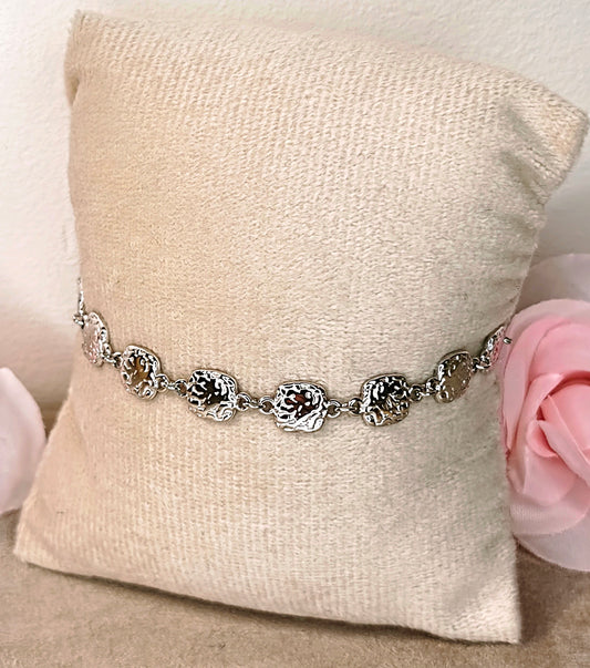 Bracelet Chaîne Argenté Médaillons Floraux Ajourés - Rêve de Rose