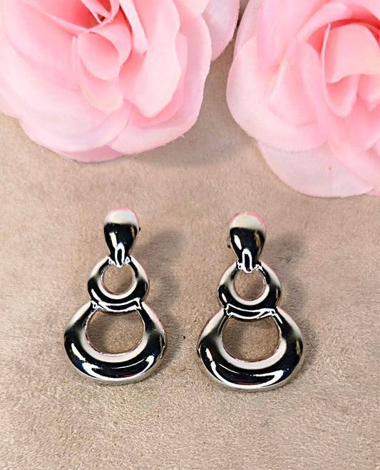 Boucles d'Oreilles Clou Acier Inoxydable Argenté - Rêve de Rose