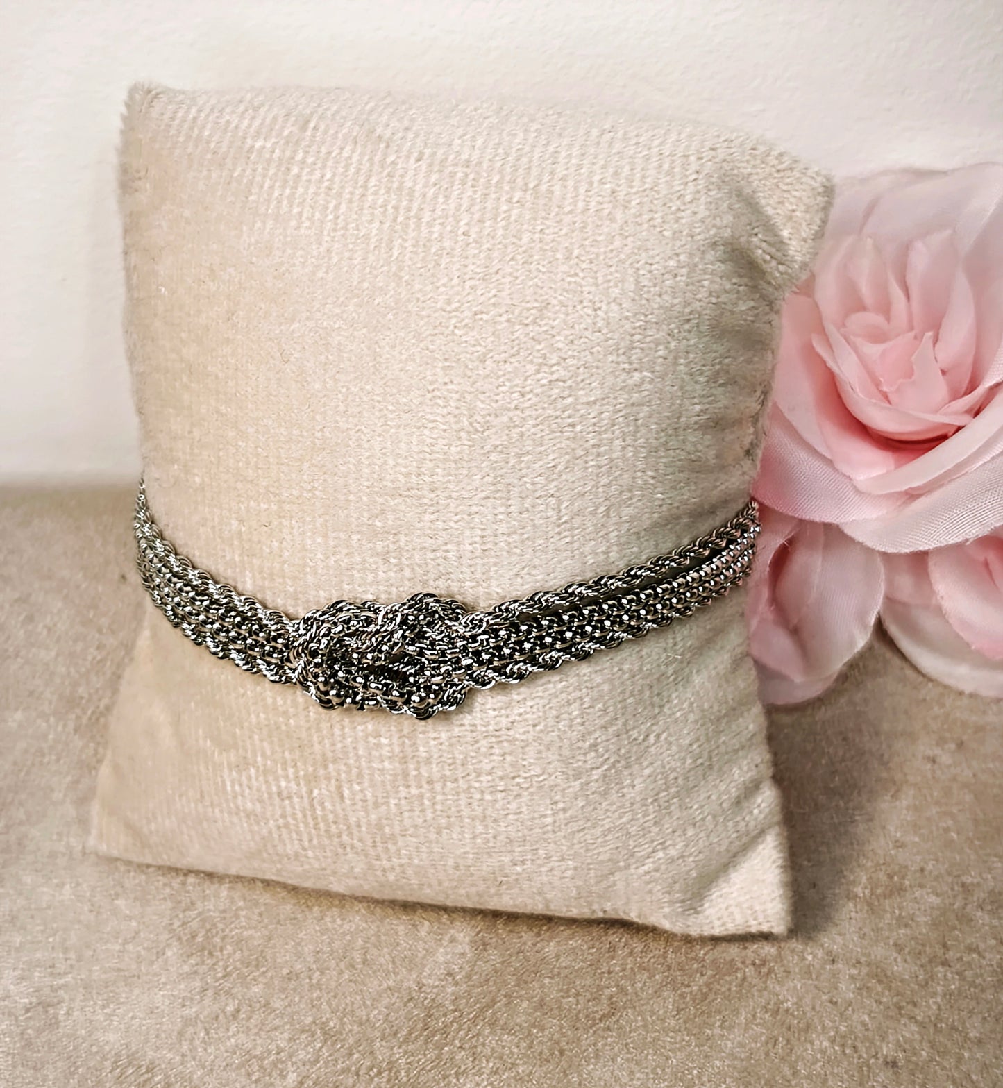 Bracelet 4 Chaînes Acier Inoxydable Argenté - Rêve de Rose