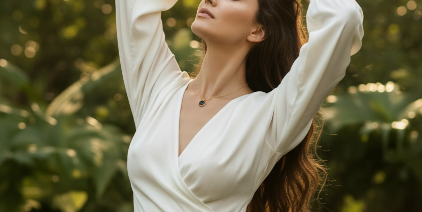 Collier Ivy - Pièce unique - Acier Inoxydable Doré - Fait Main