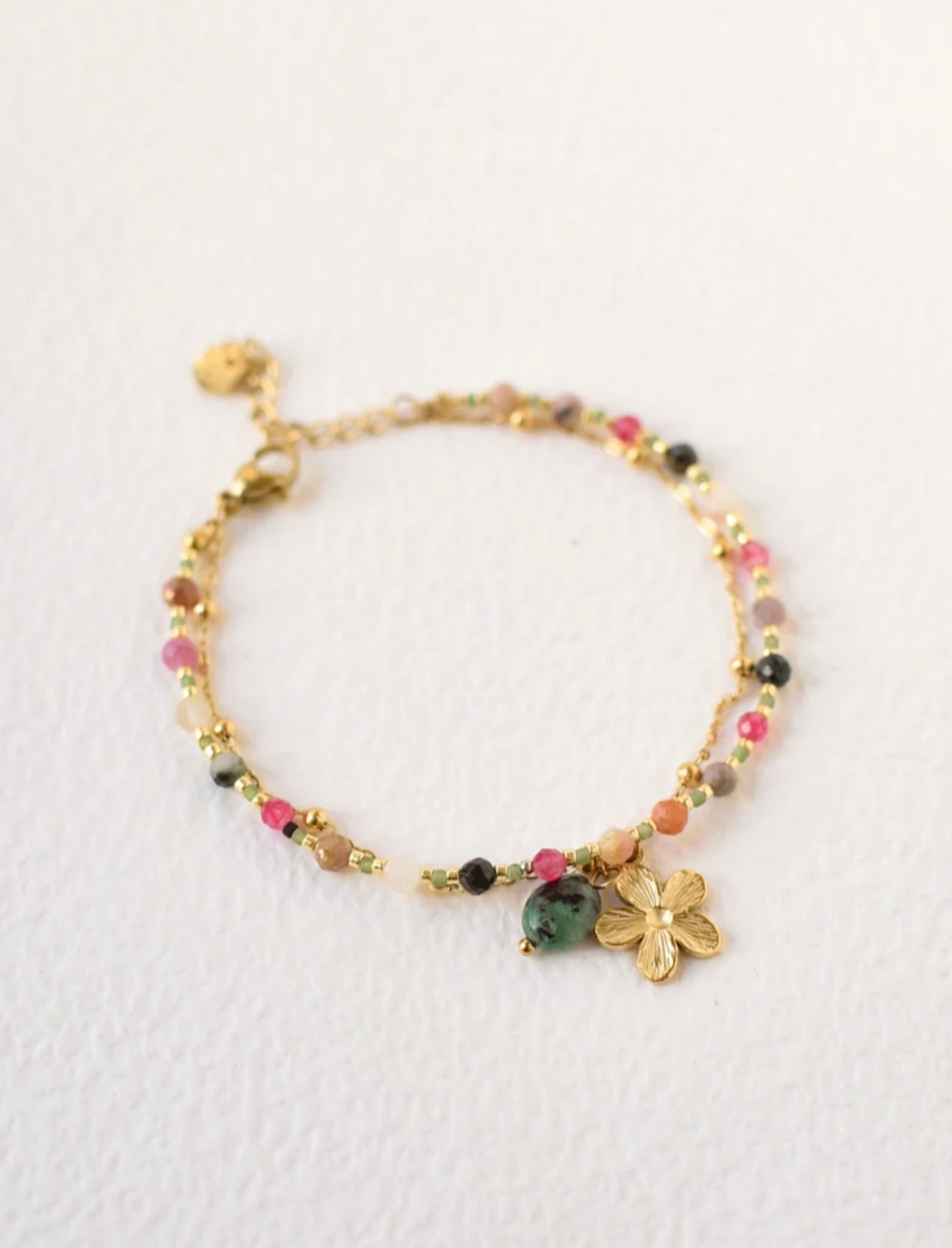 Bracelet Dorina - Tourmaline & Perles Miyuki – Acier Inoxydable