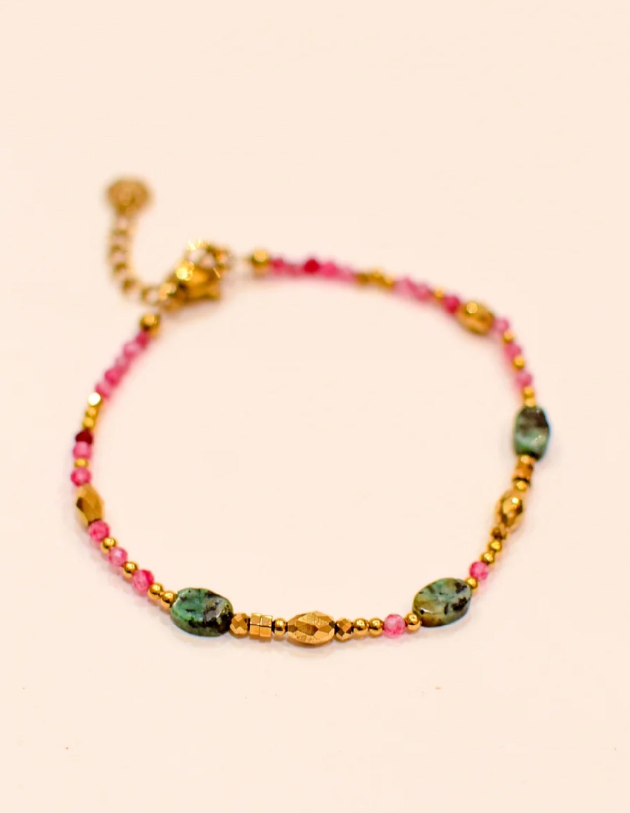 Bracelet Tina - Pierre Naturelle Tourmaline – Acier Inoxydable Réglable