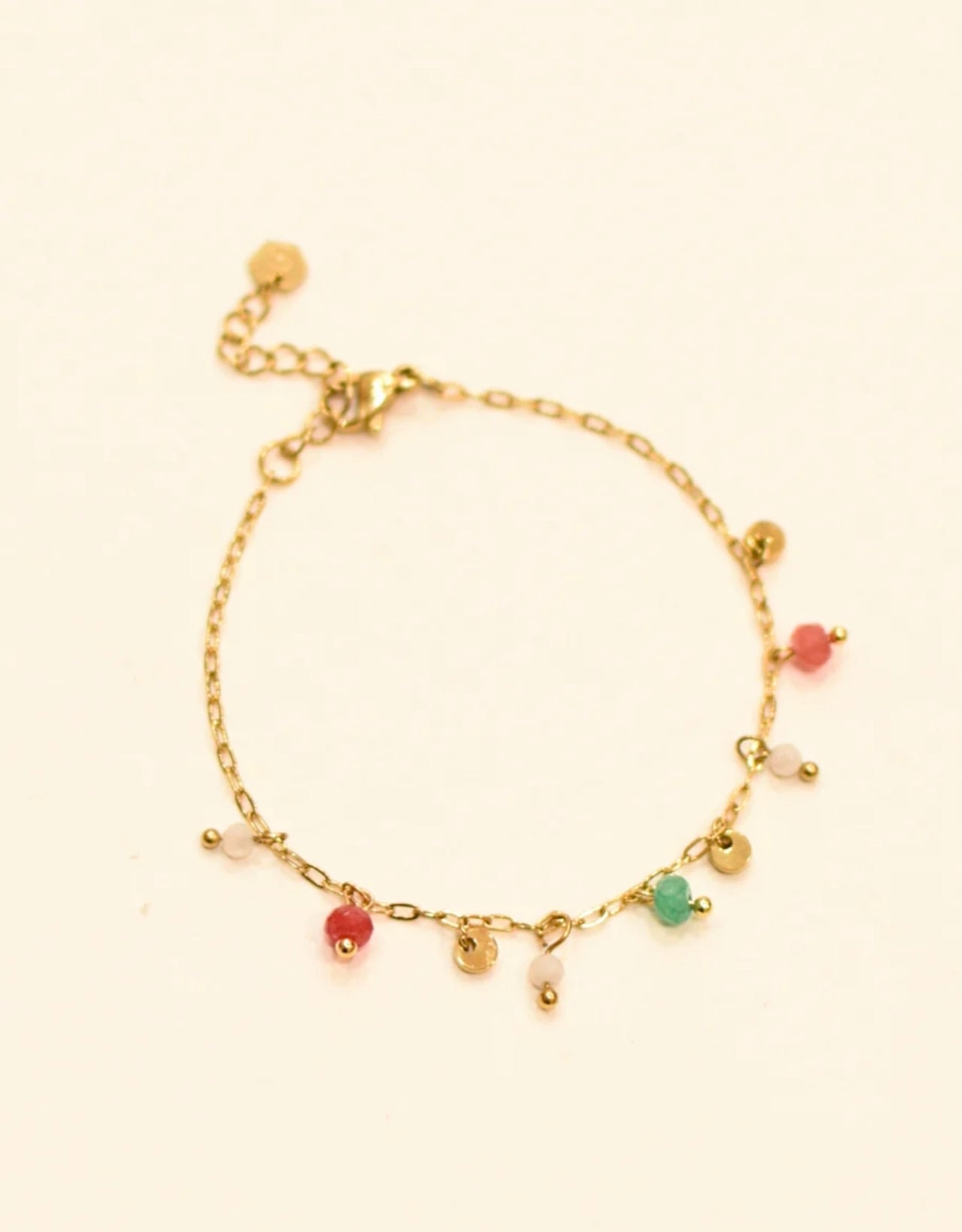 Bracelet Téa - Breloques Pierres Naturelles – Acier Inoxydable Réglable