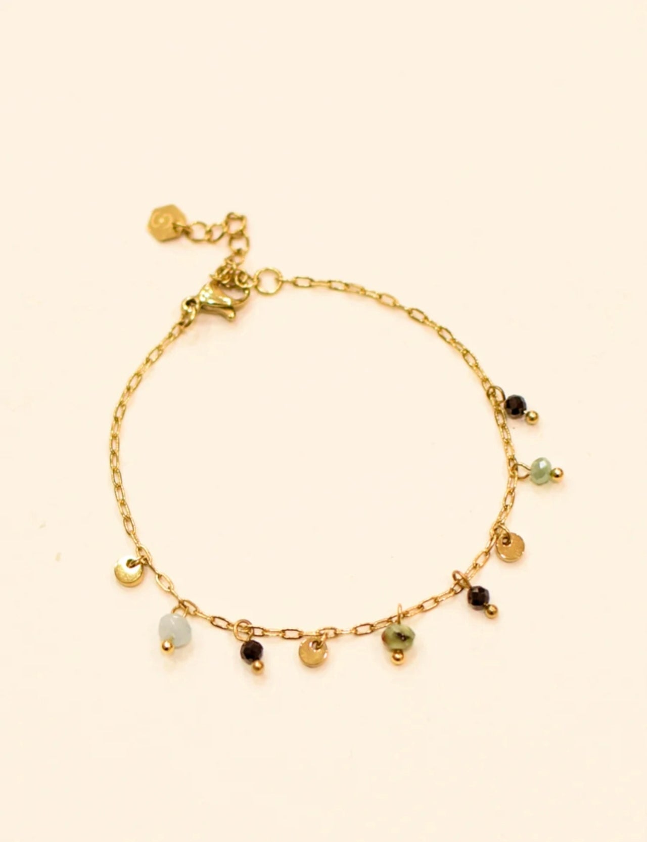 Bracelet Téa - Breloques Pierres Naturelles – Acier Inoxydable Réglable