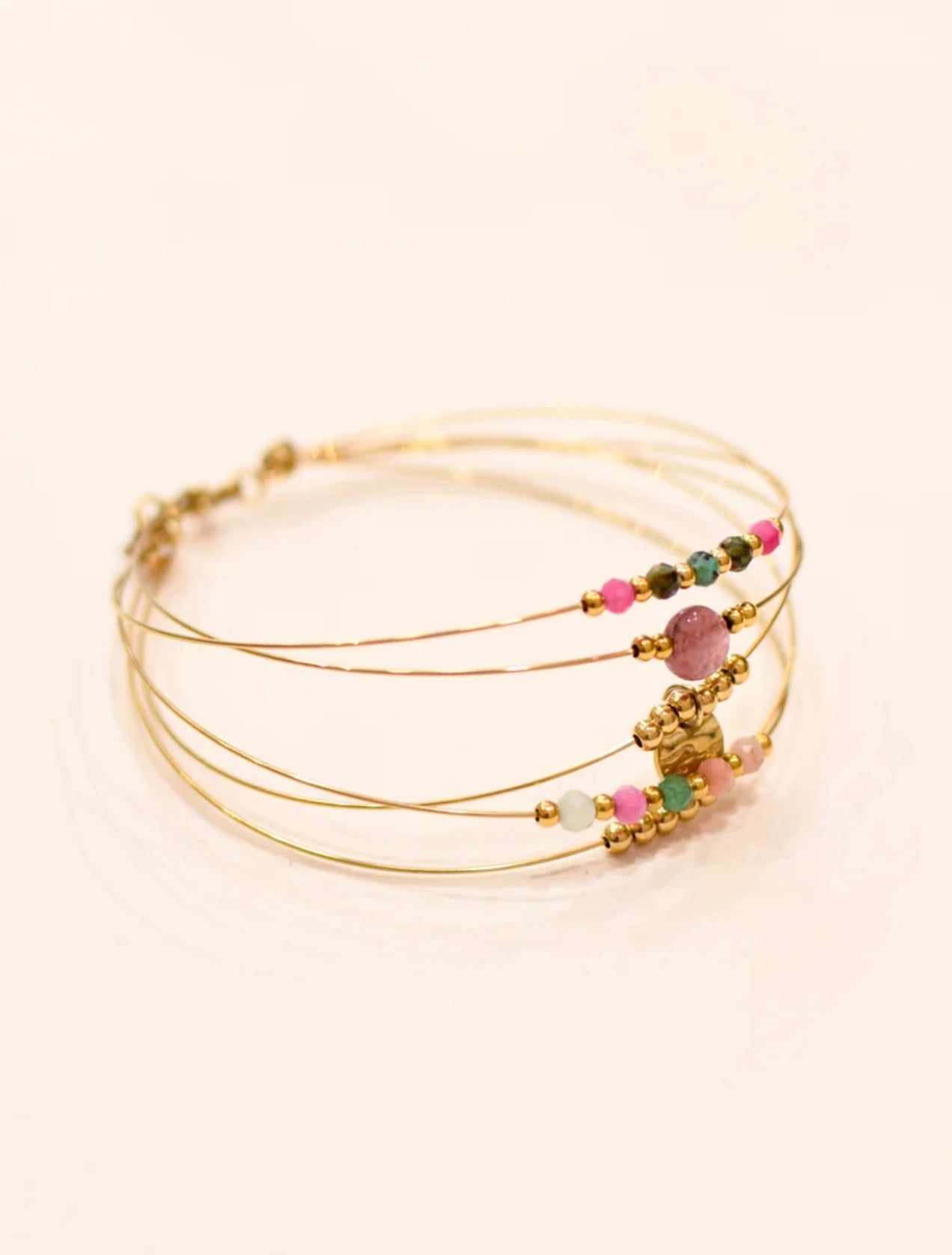 Bracelet Mira – Turquoise Africaine, Pierre de Soleil & Multicolore