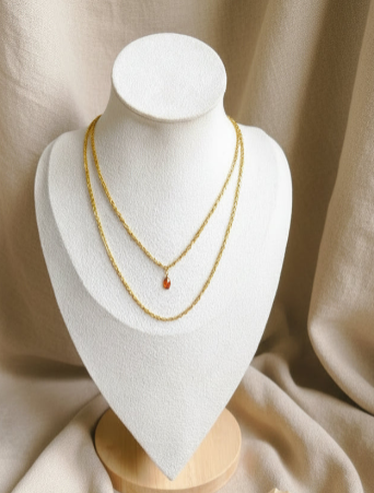 Collier Mona - Pièce Unique - Acier Inoxydable - Fait Main