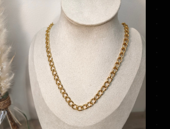 Collier Chaîne Maillons Dorés Larges - Rêve de Rose