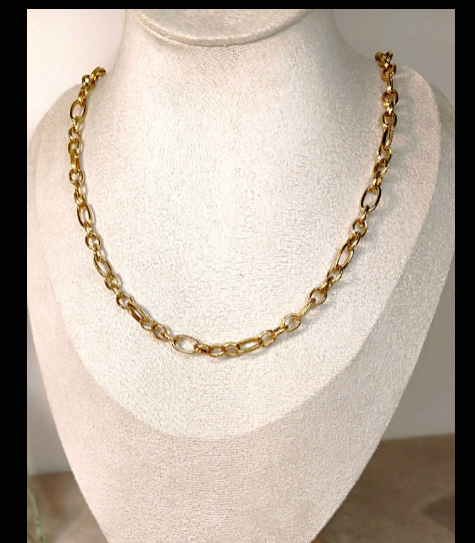 Collier Chaîne Maillons Ovales Dorés Personnalisable -